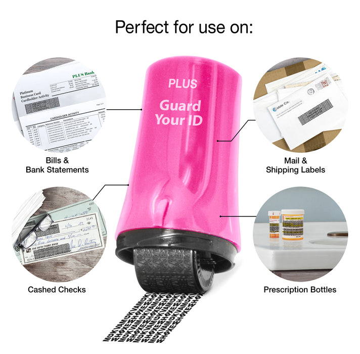 Guard Your ID Advanced Roller pink Stylish Privacy Stamp Roller