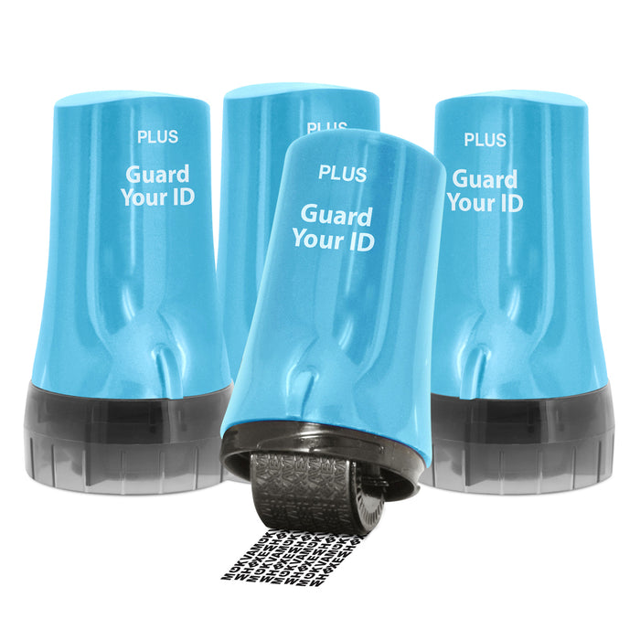 Guard Your ID Advanced Roller 4-Pack – Turquoise – Privacy Stamp Kit for Document Security