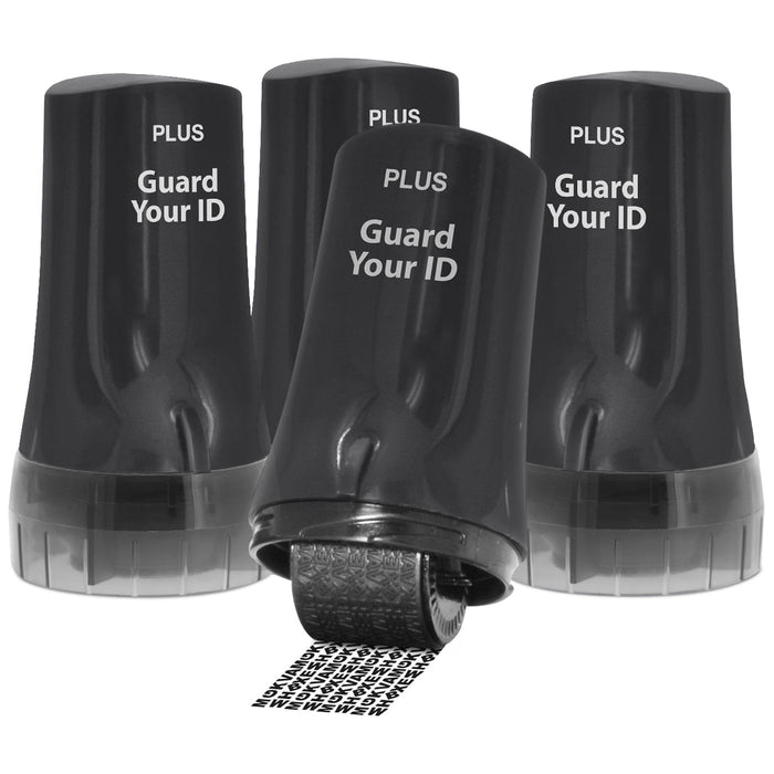 Guard Your ID Advanced Roller 4-Pack – Black – Document Privacy Protection Rollers