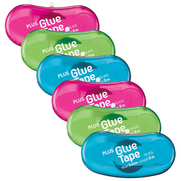PLUS TG‑810 The Bean retractable glue tape applicators 6 pack
