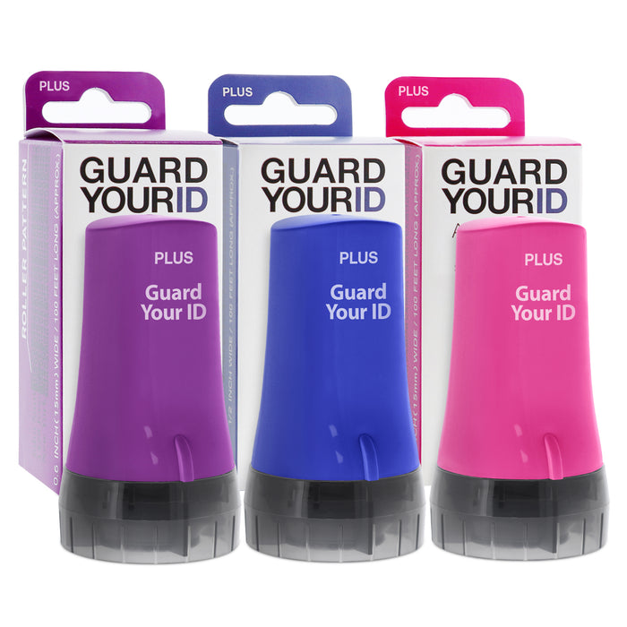 Guard Your ID Advanced 3-Pack Roller Kit blue, purple, pink