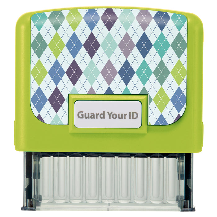 GYID - Guard Your ID Stamp - Medium green argyle