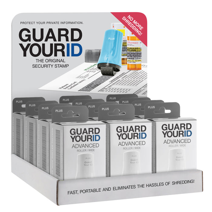 GYID - Guard Your ID  Advanced Wide Roller 12 Unit Filled Display Assorted Colors