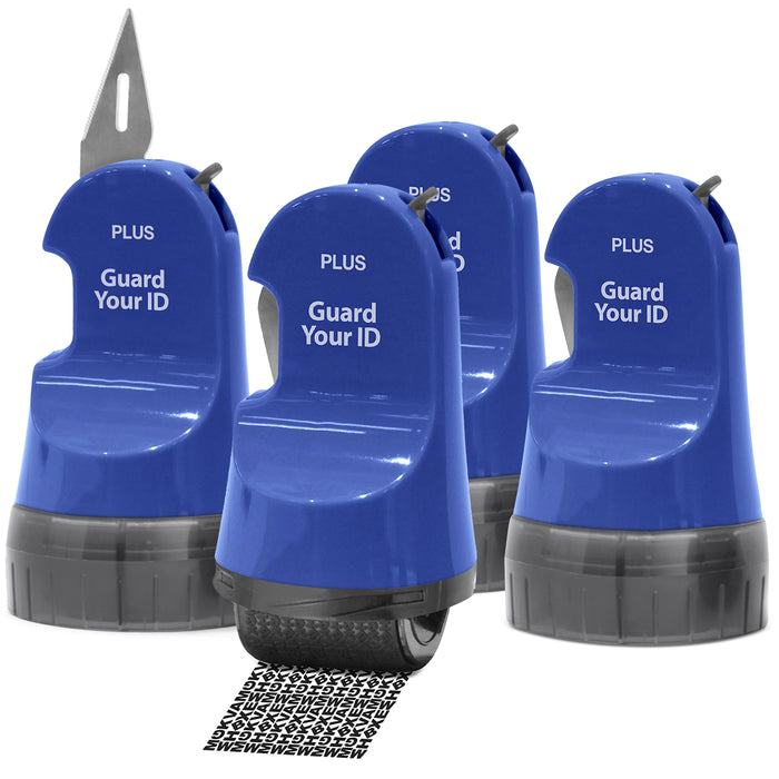 blue Guard Your ID 3-in-1 WIDE Advanced Roller 4-Pack With Built-In Letter Opener