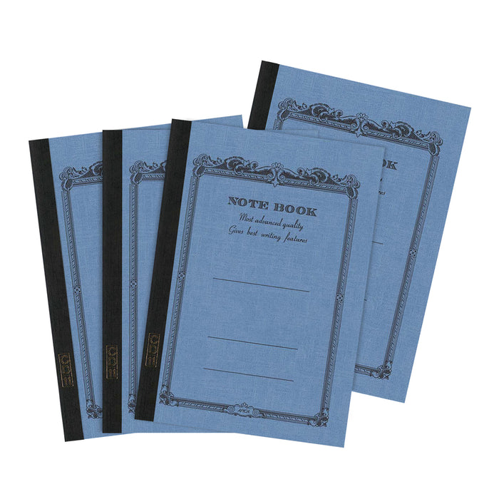Four Apica A6 Mini Notebooks with vintage-inspired covers  blue