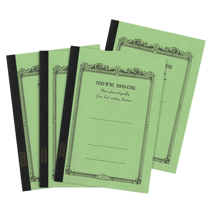 Four Apica A5 Notebooks with colorful vintage-inspired green