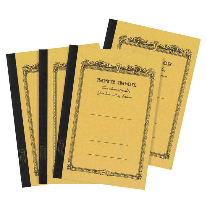 Four Apica A5 Notebooks with colorful vintage-inspired yellow