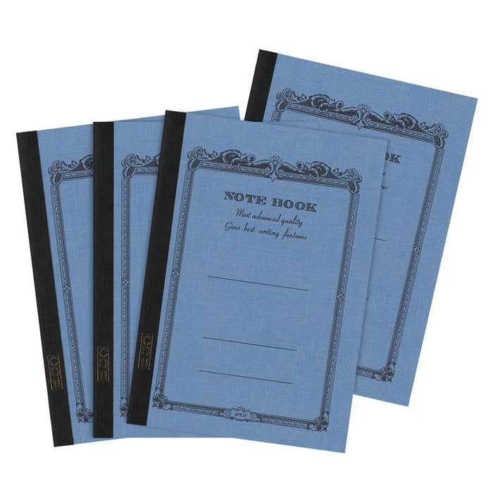 Four Apica A5 Notebooks with colorful vintage-inspired blue
