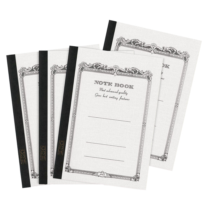 Four Apica A5 Notebooks with colorful vintage-inspired white