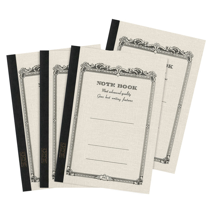 Four Apica A5 Notebooks with colorful vintage-inspired tan