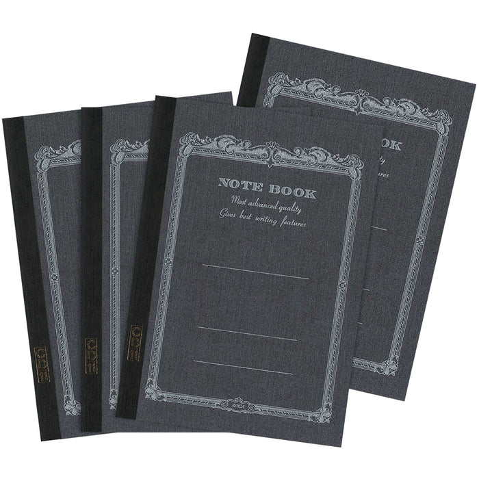 Four Apica B5 Notebooks with vintage-inspired covers black