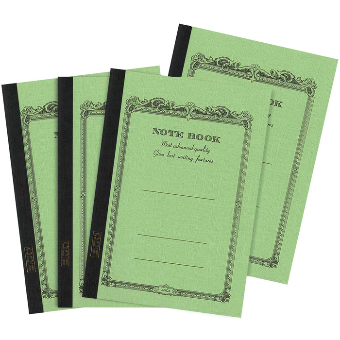 Four Apica B5 Notebooks with vintage-inspired covers green