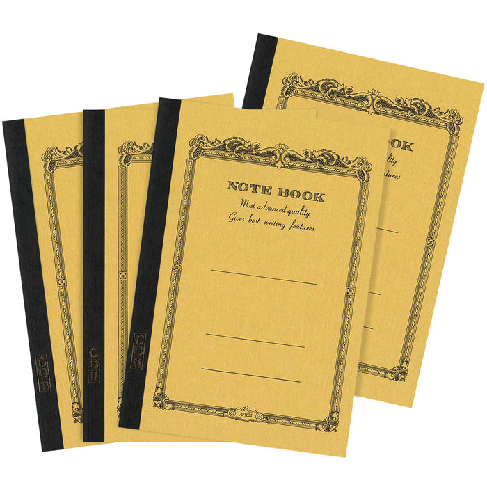 Four Apica B5 Notebooks with vintage-inspired covers yellow