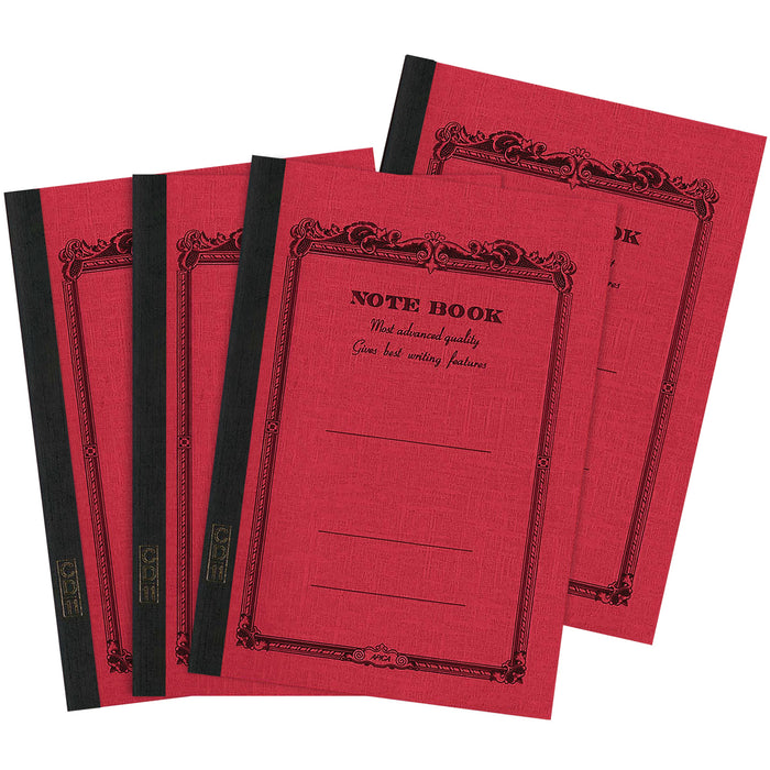 Four Apica B5 Notebooks with vintage-inspired covers red