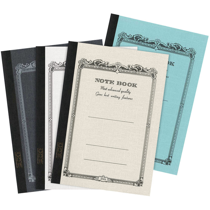 Four Apica B5 Notebooks with vintage-inspired covers assorted colors