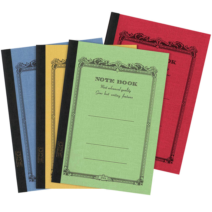 Four Apica B5 Notebooks with vintage-inspired covers assorted colors