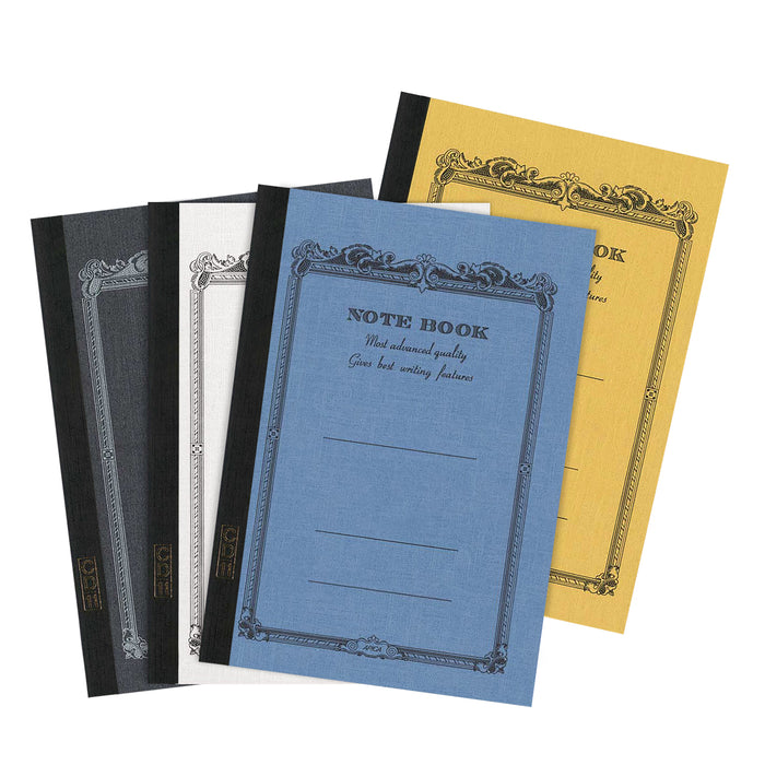 Four Apica A6 Mini Notebooks with vintage-inspired covers assorted