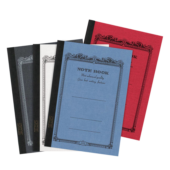 Four Apica A6 Mini Notebooks with vintage-inspired covers assorted