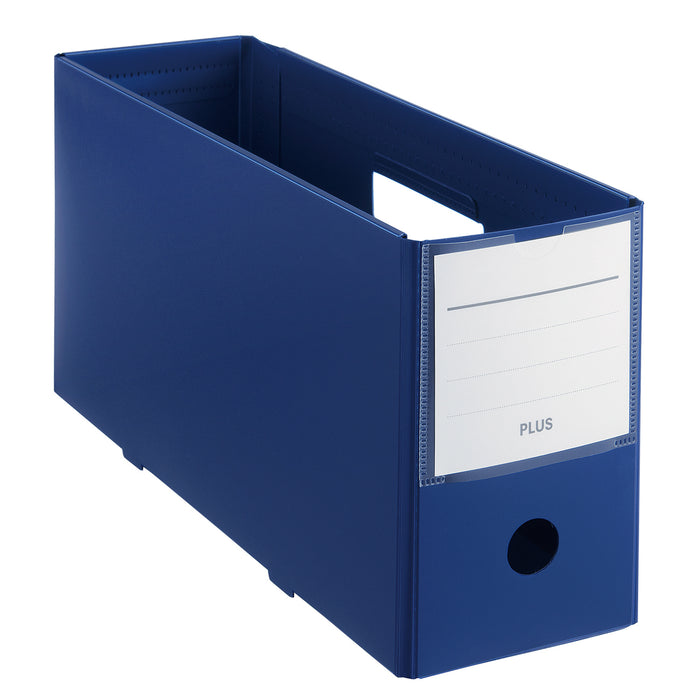 PLUS Folding Box File - Half Height upright blue