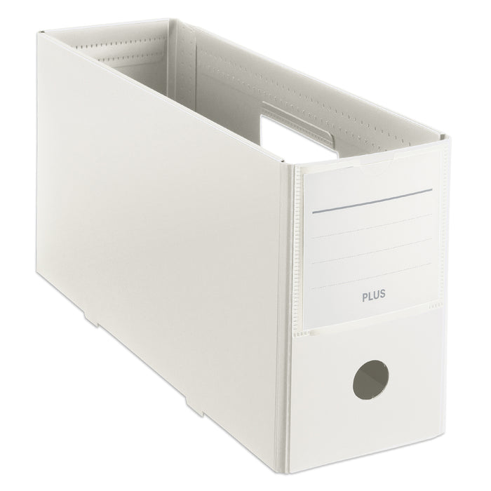 PLUS Folding Box File - Half Height upright white