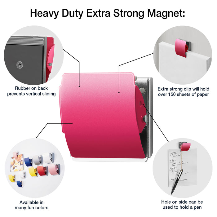 PLUS Large Extra Strong Magnet rubber-coated clips