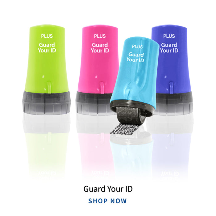 Guard Your ID privacy protection rollers in several colors, designed to mask private information on mail and documents