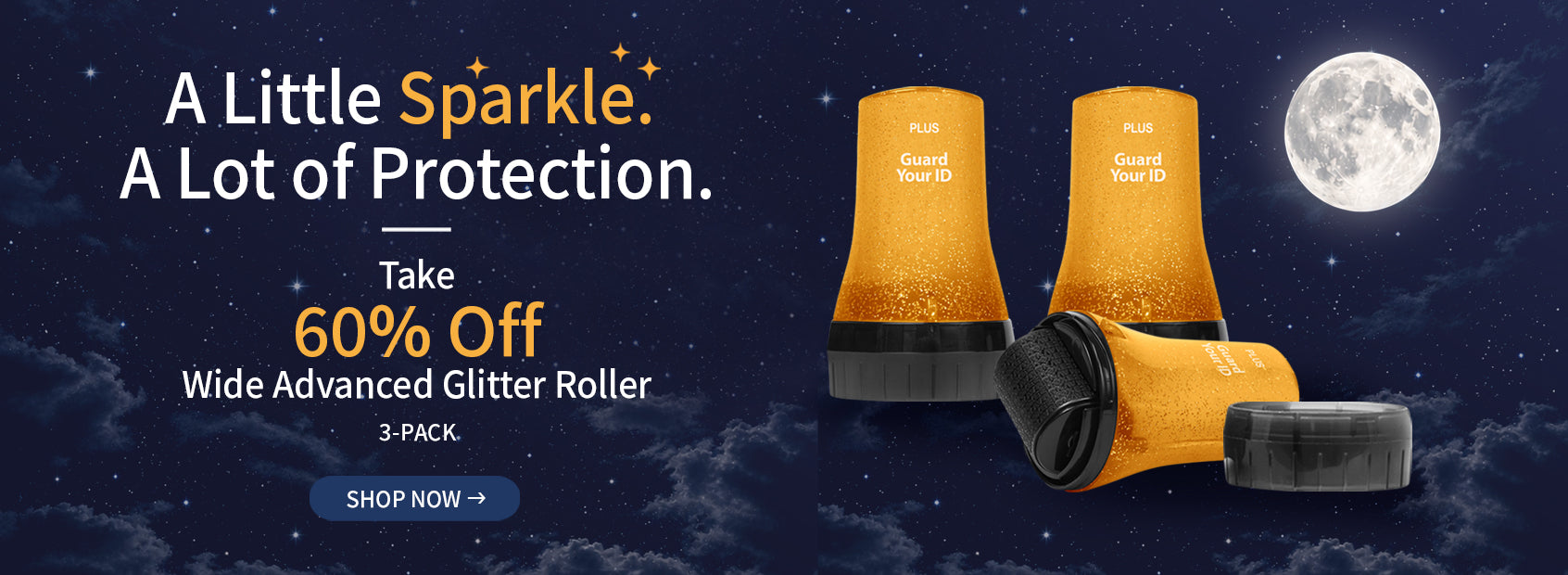 Take 60% off a 3-pack of Wide Advanced Glitter Rollers