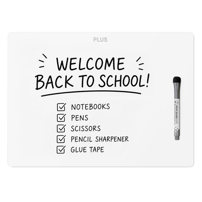 PLUS Magnetic White Board – Reusable Dry Erase Board for Everyday Organization