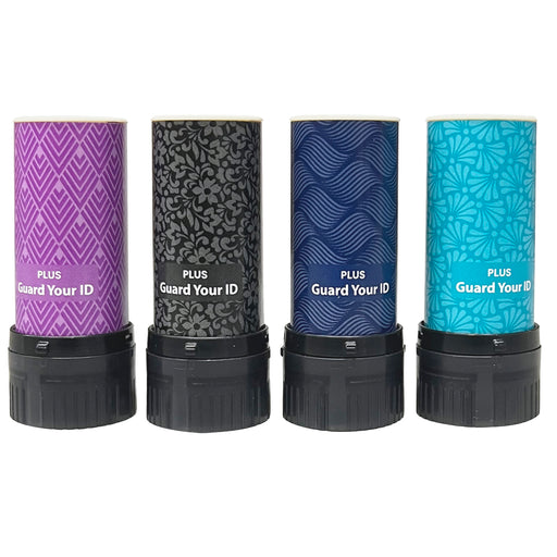 Guard Your ID Slim Eco-Roller 4-Pack – Mixed Colors (Turquoise, Black, Navy, Purple)