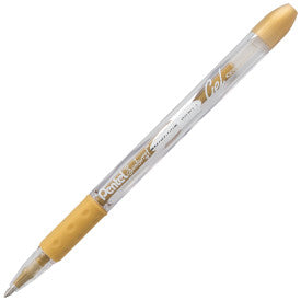 Pentel Arts Sunburst Metallic Gel Pen, Medium Line, Gold & Silver Spinner Display - 48 Pieces