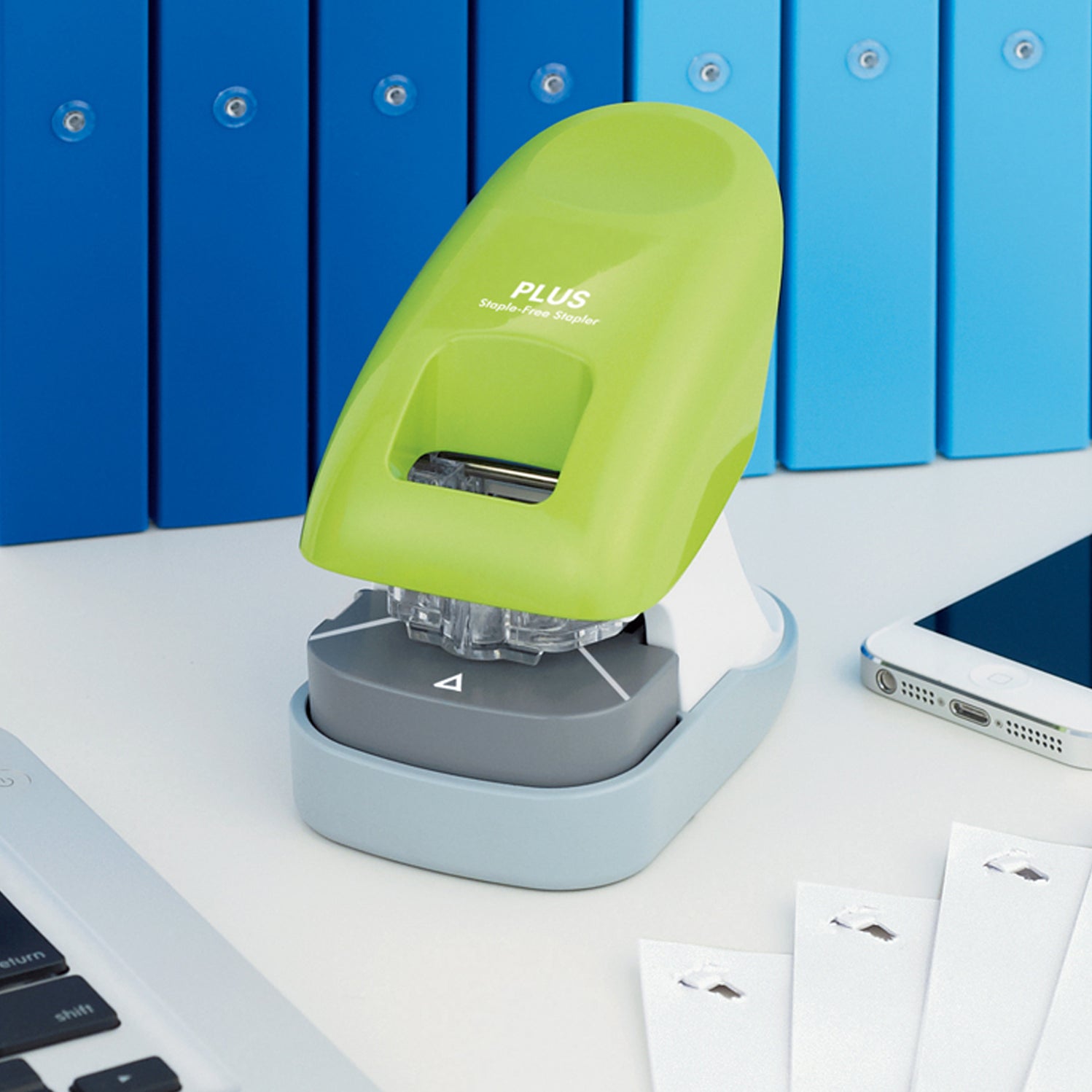 Desktop Paper Clinch Staple Free Stapler — PLUS Corporation of America