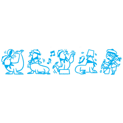 Close-up of blue Mini Deco Roller Seal pattern design