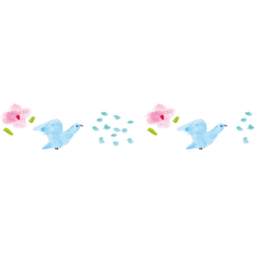 Close-up of tape bird design from PLUS Petit Deco Tape WIDE 